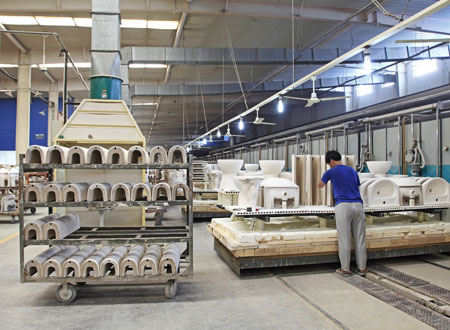Toilet ware production
